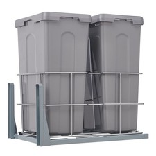Integrated Pull Out Kitchen Waste & Recycling Bin for 400mm Cabinet 21L+21L 