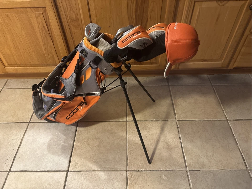 RH Cobra Junior JR Golf Set 7 Club Driver 3W 5H 7-9-SW Putter Stand Bag #B961 - Image 2 of 4
