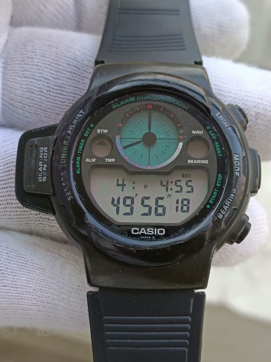 Vintage Casio CPW-110 Qibla Compass 1035 Quartz Digital Japan