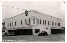 Cochran GA Hotel Western Union Bus Depot Cline RPPC Photo Postcard COPY