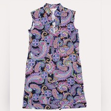 Jude Connally Dress Small Womens Jude Cloth Colorful Paisley Sleeveless