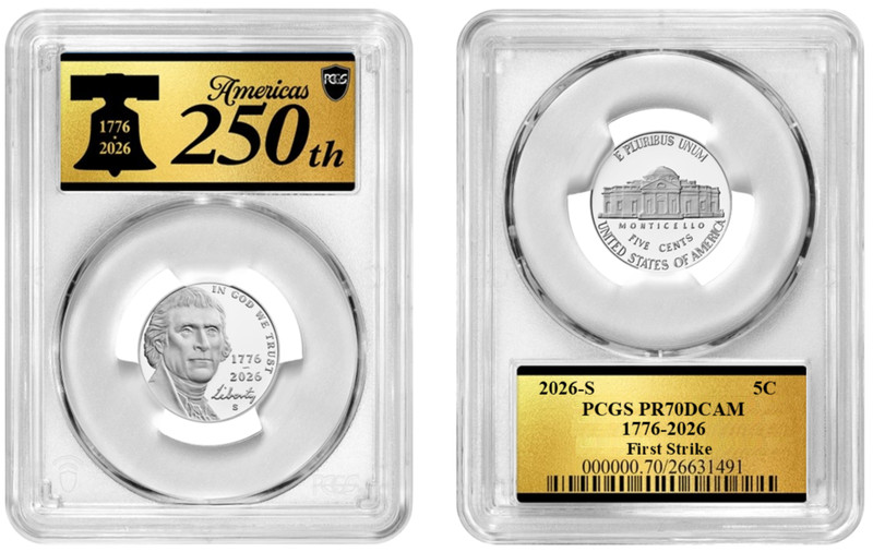 2026 S Jefferson Nickel 5C PCGS PR70DCAM First Strike #948-