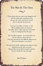 Vintage Metal Signs - The Man in The Glass Poem Tin Sign Poster Wall Art Decor P
