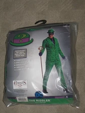The Riddler DC Costume Charades Size Small 36-38  Never Worn But Missing Hat