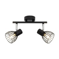 Brilliant Lampe Blacky Spotrohr 2Flg Schwarz | 2X D45, E14, 40W, Geeignet FüR Tr