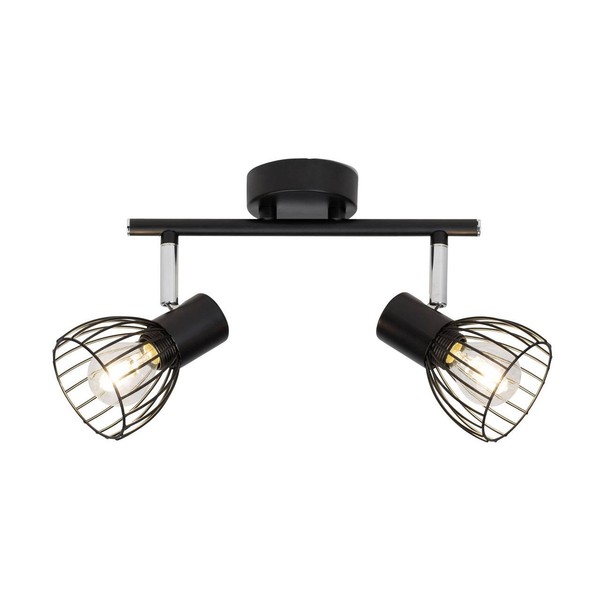 Brilliant Lampe Blacky Spotrohr 2Flg Schwarz | 2X D45, E14, 40W, Geeignet FüR Tr-image