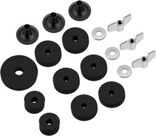 18-Piece Cymbal Felts and Sleeves Replacement Hardware Kit, Black