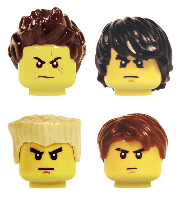 LEGO NINJAGO MINIFIGURE SET OF 5 HAIR PIECES LLOYD KAI ZANE JAY COLE
