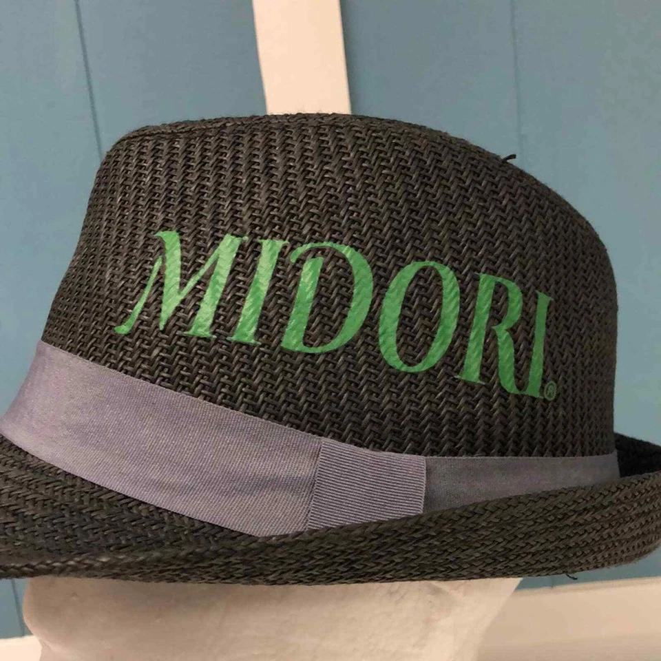 Midori Paja Fidora Sombrero Banda Para Hombres Bebida Licor Inteligente Marca Foto 2 de 4