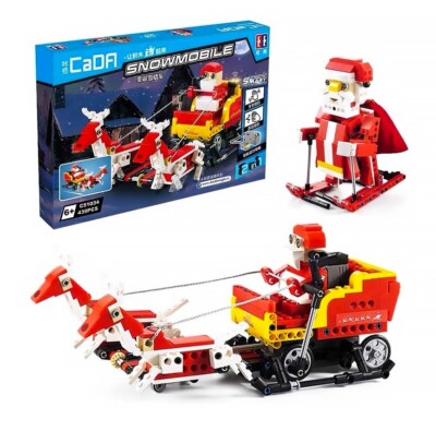 CaDA Santa Claus 2in1 with Sleigh Motion & Sound Controlled Brick Building Set
