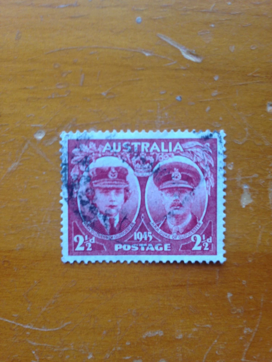 1945 AUSTRALIA 2 1/2D RED DUKE OF GLOUCESTER USED