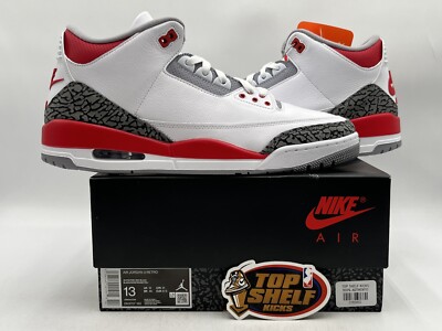 DS NEW NIKE AIR JORDAN 3 FIRE RED SIZE 13 OG 2022 Cement