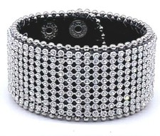 Ladies Rhinestone Crystal Adjustable Bling Bracelet Cuff