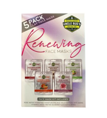 Uncle Bud s 5 Pack Renewing Clay Face Mask Kit - BRAND NEW 