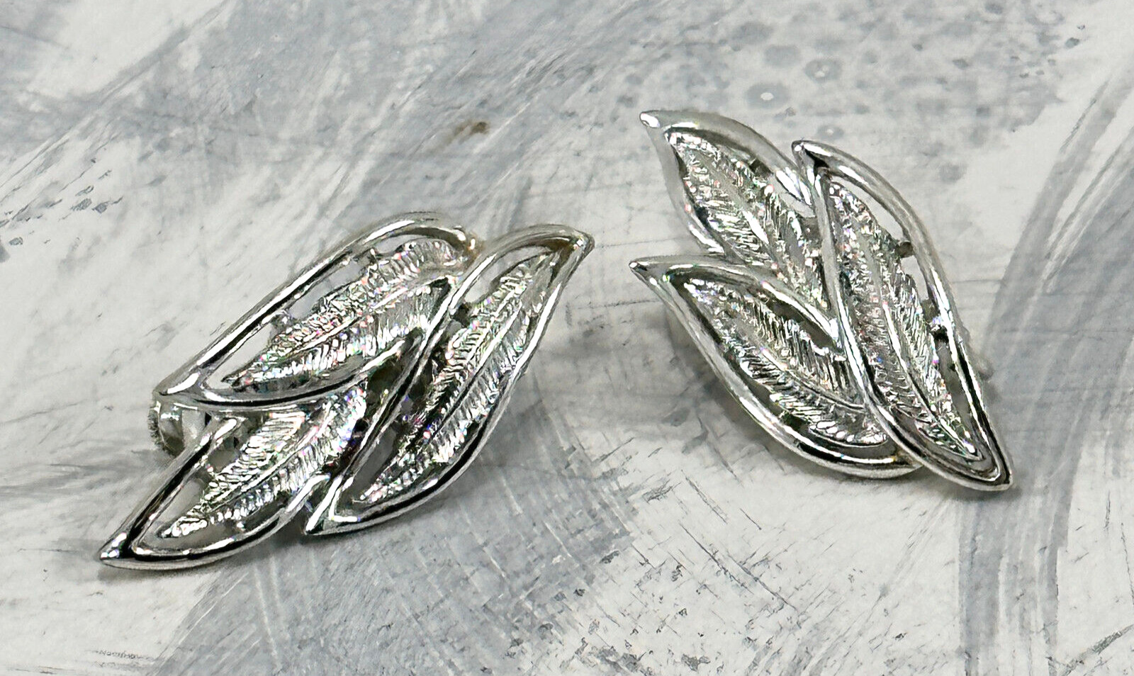 Signed Coro Silver Tone Leaf Shaped Adjustable Sc… - image 10