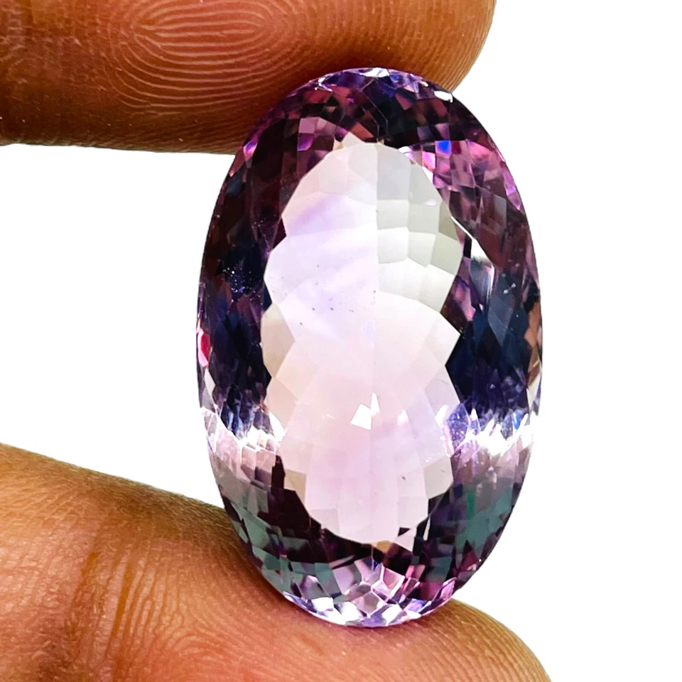Enorme colgante tamaño piedra preciosa VVS 33,75 quilates amatista rosa natural 26x16 mm corte ovalado Foto 3 de 4