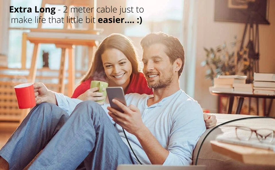 USB C Charging Cable FAST CHARGE, 2m Type C Charger Cable for Samsung Galaxy LOT - Image 4 of 4