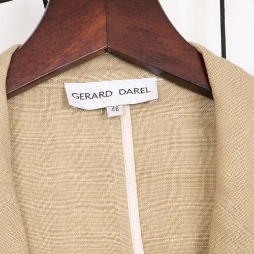 GERARD DAREL Women's 100% Linen Beige Casual Classic Blazer Size IT: 46 / L/XL - Picture 5 of 8