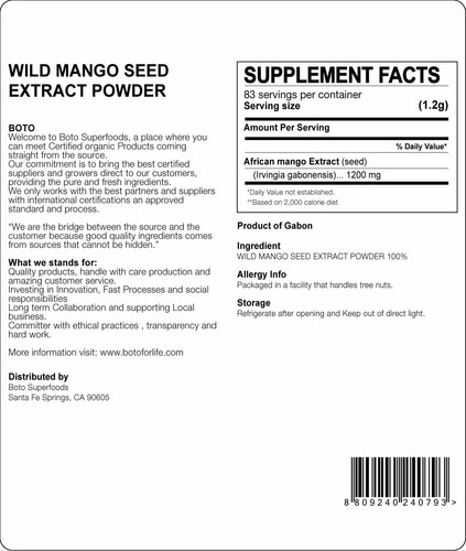 Boto Superfood Wild Mango Powder ( 100 grams) - Picture 3 of 3