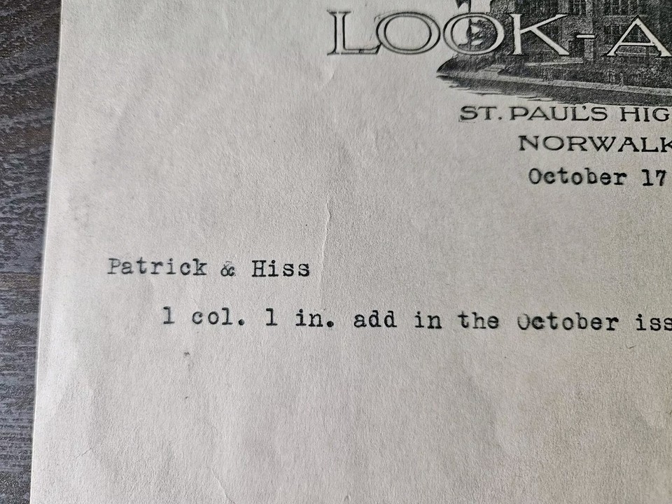 1930s Advertising Receipt Look A Head Yearbook Norwalk Ohio St. Paul