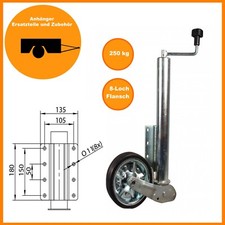 Automatik Stützrad Stützlast: 250kg - Ø60 mm - 8 Loch Flansch passend für Hapert