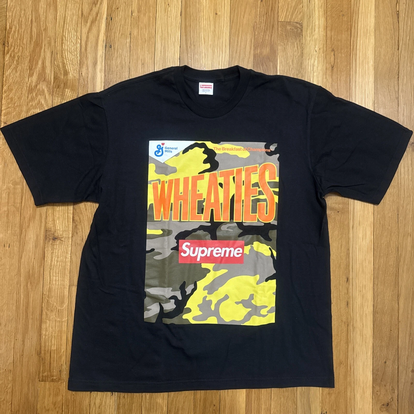 T shirt Box Logo Supreme Wheaties Noir Taille L