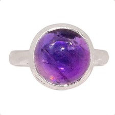 Natural Amethyst - African 925 Sterling Silver Ring Jewelry s.8 CR71158