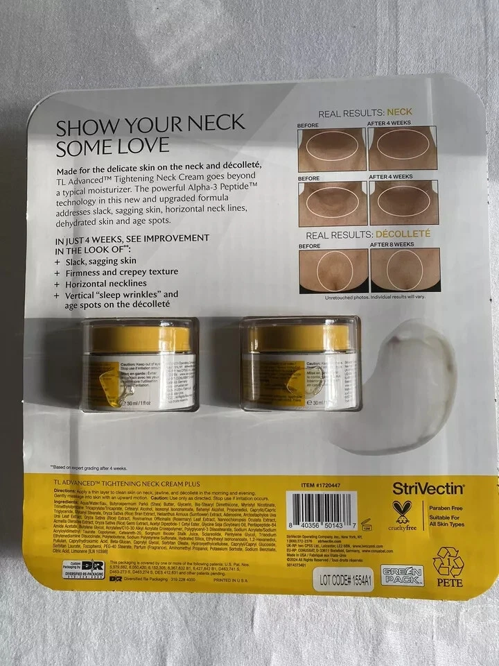 StriVectin TL Crema Tensora Avanzada para Cuello Talla Grande 1 oz 30 ml Lote de 2 frascos Foto 3 de 4