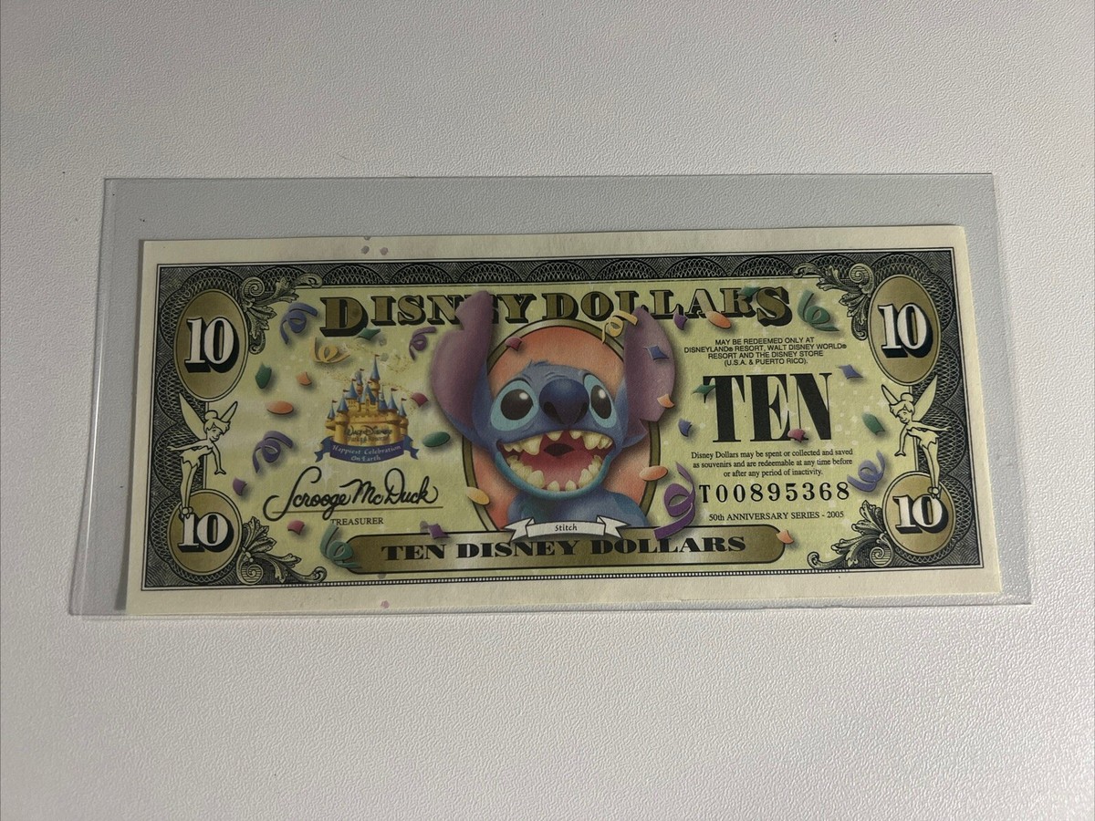 Disney Dollar 2005 $10 Stitch 50th Anniversary UNCIRCULATED