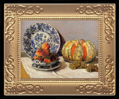 Monet Fruit Still Life Miniature Dollhouse Art Picture 8089