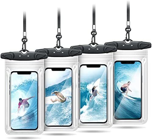 4-Pack Universal Waterproof Phone Pouch with Lanyard Neck Strap