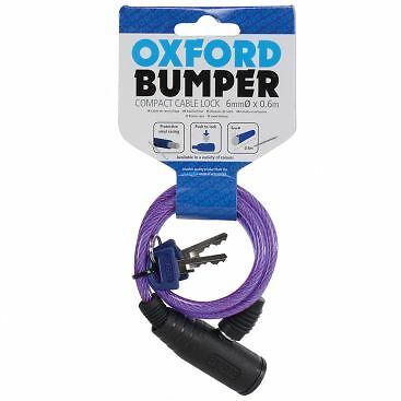 Oxford Bicycle Cycle Bike Helmet Bumper Security Cable Lock Coil 600mmx6mm - Picture 2 of 4