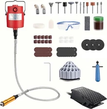 QNK Rotary Flex Shaft Grinder 560W 23000RPM with Foot Pedal & 77PCS Accessories