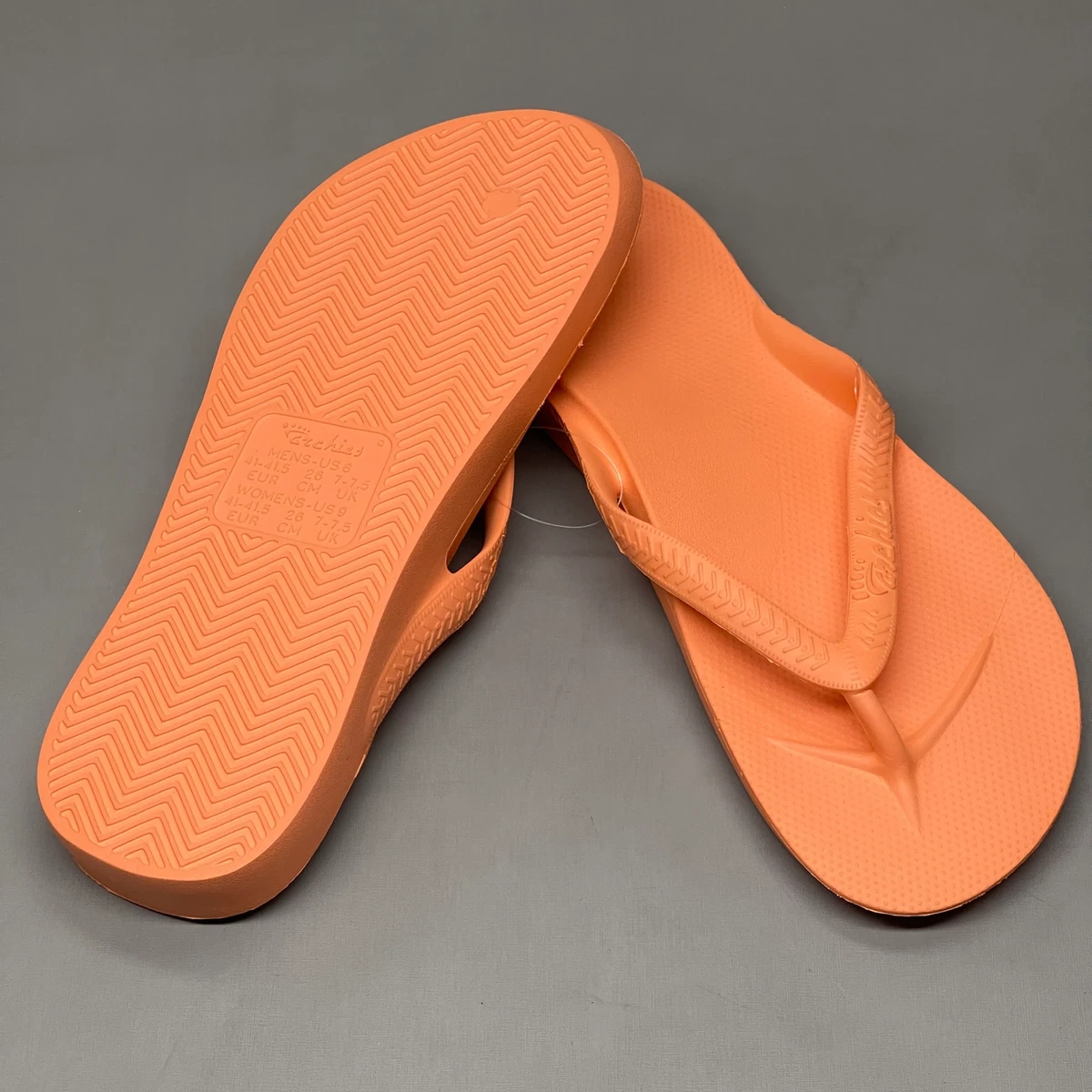 ARCHIES Arch Support Thongs HIGH SUPPORT Flip Flops Wmn's Sz 8 Men's Sz 7  Coral