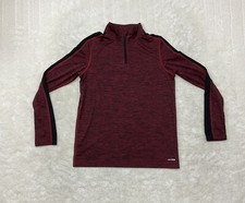 Tek Gear Boys Size XL 18/20 Dark Red Black Jacket Long Sleeve 1/4 Zip Pullover