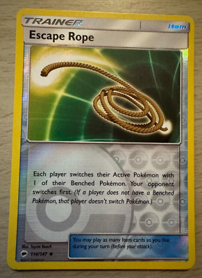 Pokemon TCG Karte Escape Rope Burning Shadows Reverse Holo 114/147