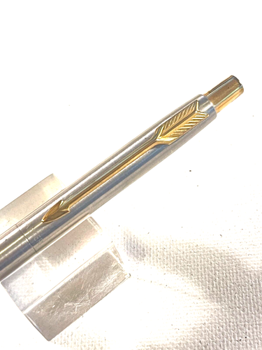 1988 USA Parker Classic Flighter Ball Pen Stainless Steel Gold Trim BEAUTY! - Picture 2 of 4