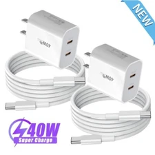 2X Dual PD 40W Fast Wall Charger Power Adapter For iPhone 15 16 17 Air Pro Max