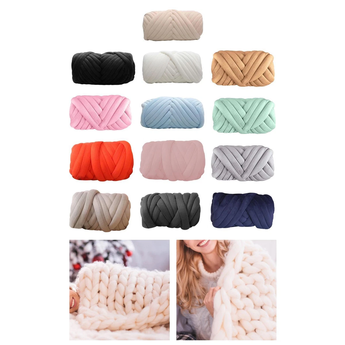 Chunky Yarn Jumbo Tubular Yarn Washable Tube Giant Yarn Arm