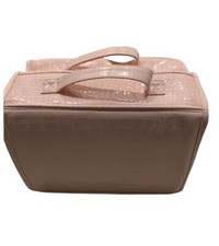 Large Croco Embossed Better Beauty Case Make Up Storage Organizer Pink