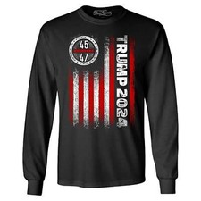 Trump 2024 American Flag 45 47 Long Sleeve Donald Trump Shirt