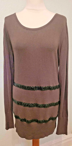 Ladies Longline Jumper Crossover Back Sequin Size 16/18 BNWOT