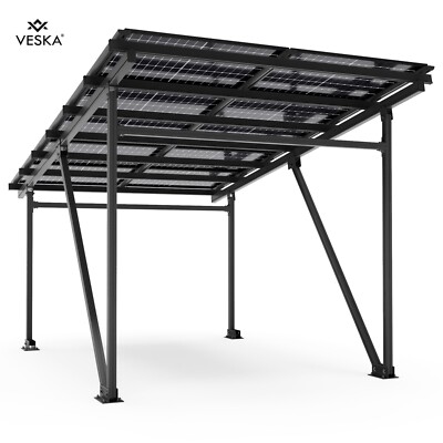 Solar Carport Bifazial Glas/Glas Module PV Aluminium Garage 5,60 x 3,70 m