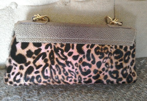 Coccinelle Pink Leather And Fake Fur Small Handbag/Clutch Evening Bag - Picture 4 of 12