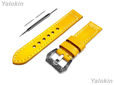 Yellow Brushed Leather Band Strap for Garmin Vivomove Trend and Sport -B20