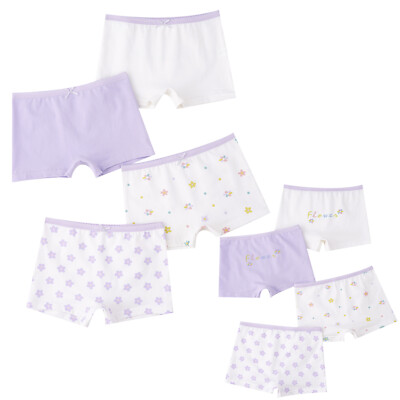 Kids Girls Underwear Under Dress 4Pcs/Set Assorted Boyshorts Playgrounds Cotton