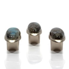 Handmade Labradorite Gemstone Knob – Oval Cabinet & Drawer Pull | Elegant Handle
