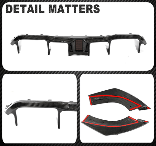 For BMW 2Series F87 M2 Coupe 15-19 Real Carbon Rear Bumper Diffuser Lip Spoiler - Picture 12 of 12