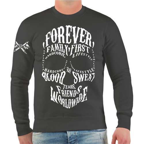 Herren Pullover La Familia Face Tattoo Sangre ink totenkopf familie friends  - Bild 9 von 13