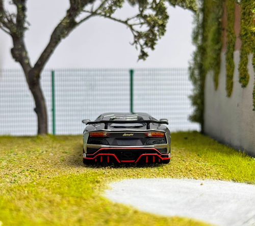 YM 1:64 Silver Aventador S Rowen Racing Sports Model Diecast Resin Car - Picture 9 of 18